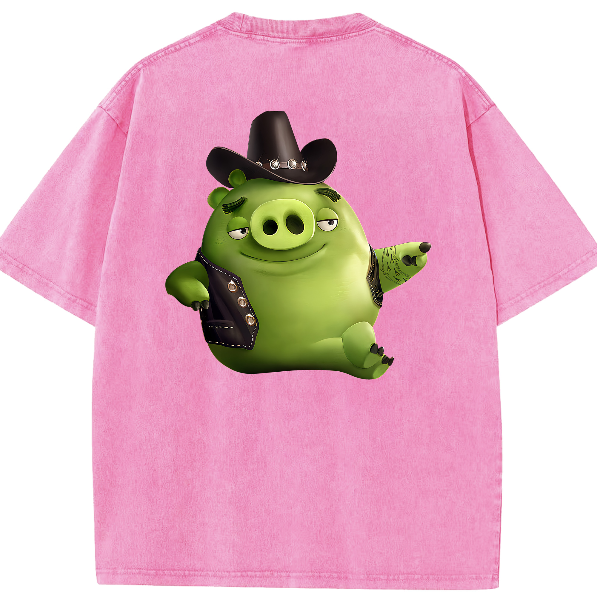 （画像用） Angry Birds アングリーバード 綿100% ヴィンテージ風 半袖Tシャツ（背面プリント）